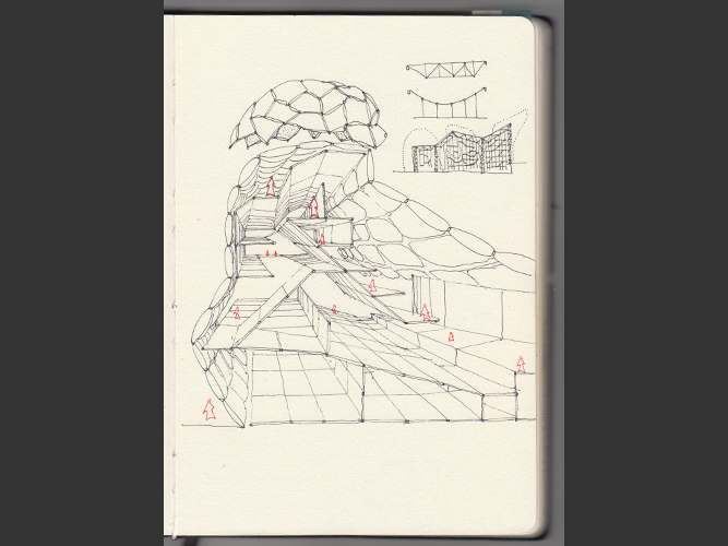 Dibujo cuaderno moleskine arquitectura - Pablo Martínez Alonso