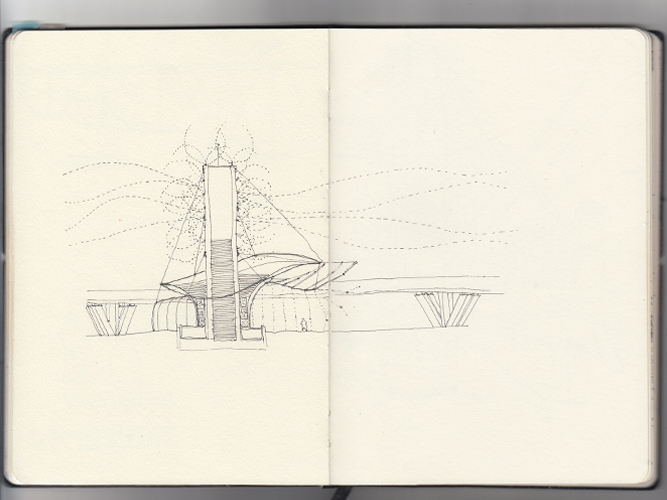 Dibujo cuaderno moleskine arquitectura - Pablo Martínez Alonso