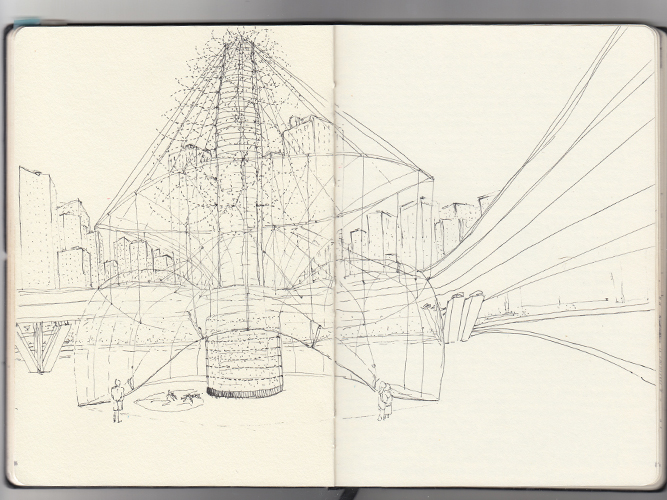 Dibujo cuaderno moleskine arquitectura - Pablo Martínez Alonso