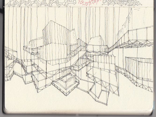 Dibujo cuaderno moleskine arquitectura - Pablo Martínez Alonso