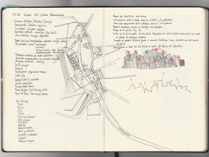 Dibujo cuaderno moleskine arquitectura - Pablo Martínez Alonso