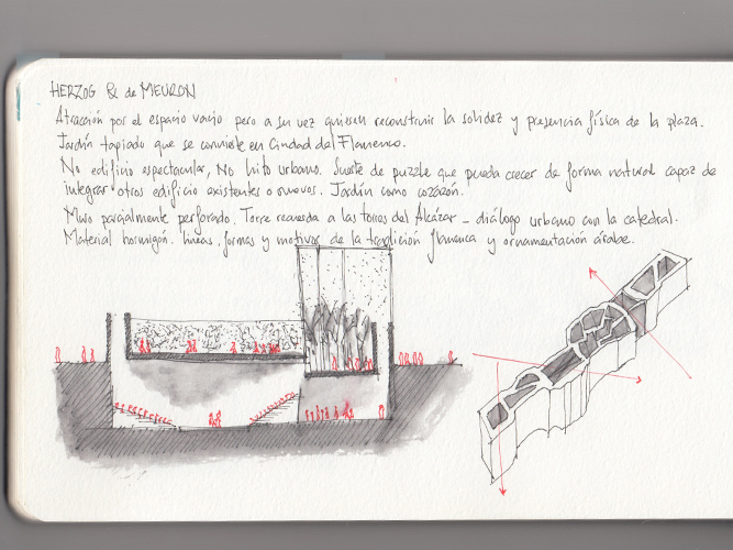 Dibujo cuaderno moleskine arquitectura - Pablo Martínez Alonso