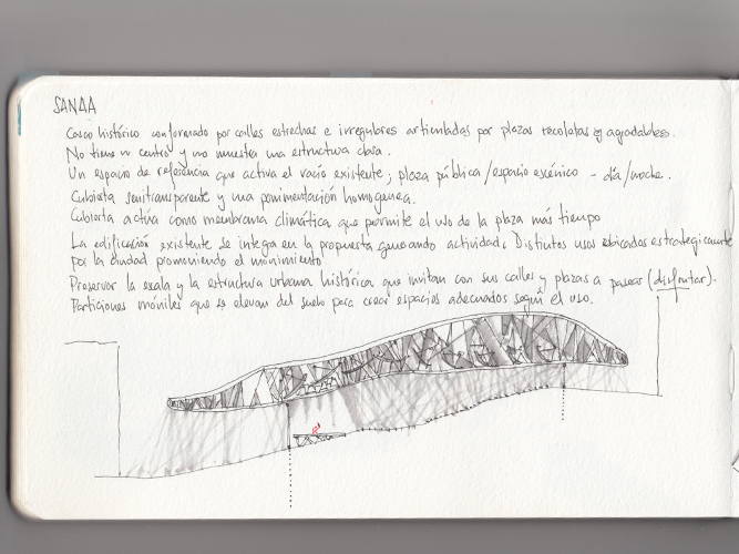 Dibujo cuaderno moleskine arquitectura - Pablo Martínez Alonso