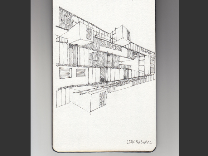 Dibujo cuaderno moleskine arquitectura - Pablo Martínez Alonso