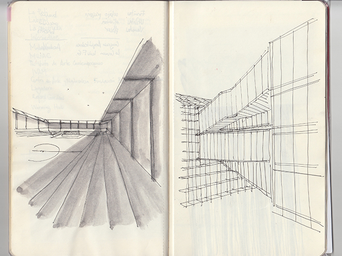 Dibujo cuaderno moleskine arquitectura - Pablo Martínez Alonso