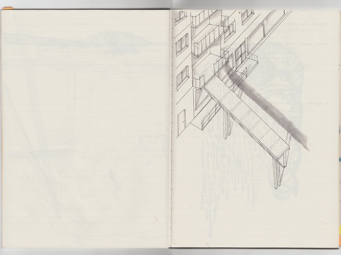 Dibujo cuaderno moleskine arquitectura - Pablo Martínez Alonso